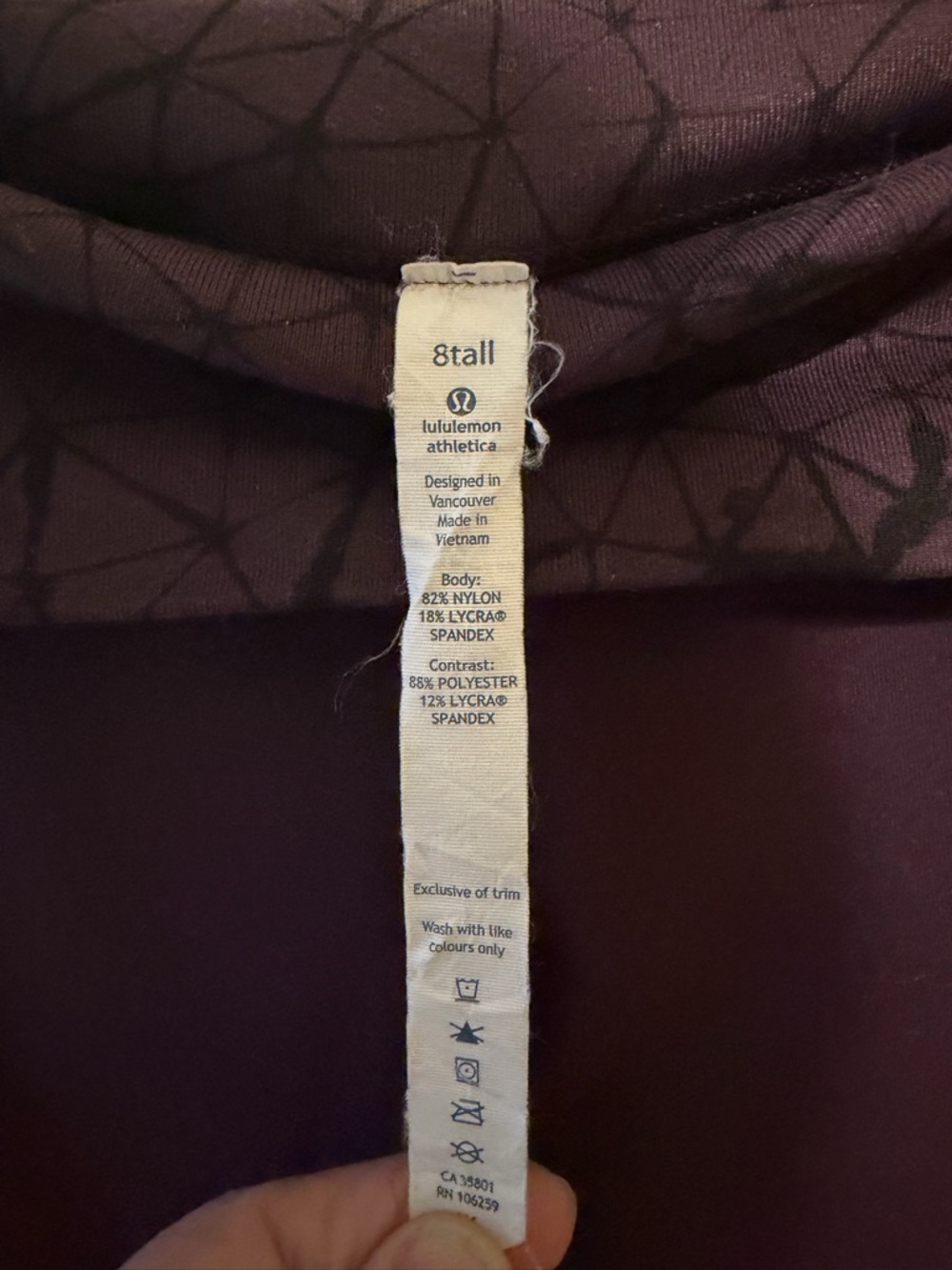 Lululemon Fold-Over Waist Flare Yoga Pants Plum 8 Tall - Picture 2 of 7